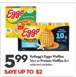 Longo's Eggo Waffles 16ct or Protein Waffles 8ct offer
