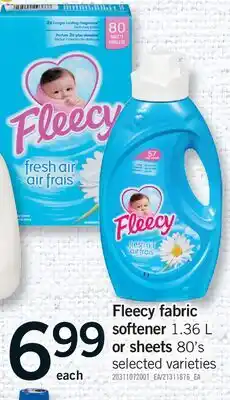 Fortinos FLEECY FABRIC SOFTENER 1.36 L OR SHEETS 80'S offer