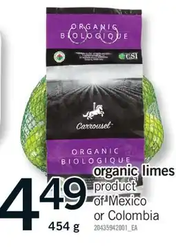 Fortinos ORGANIC LIMES offer