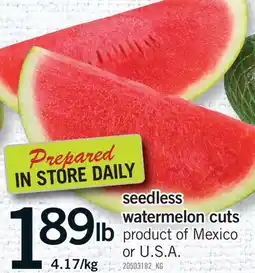 Fortinos SEEDLESS WATERMELON CUTS offer