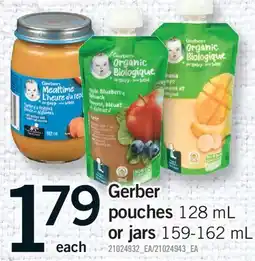 Fortinos GERBER POUCHES, 128 ML OR JARS offer