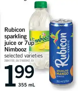 Fortinos RUBICON SPARKLING JUICE OR 7 UP NIMBOOZ offer