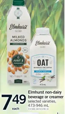 Fortinos ELMHURST NON-DAIRY BEVERAGE OR CREAMER offer