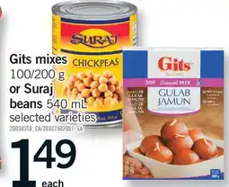 Fortinos GITS MIXES, 100/200 G OR SURAJ BEANS offer