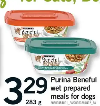 Fortinos PURINA BENEFUL WET PREPARED MEALS FOR DOGS offer