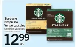 Fortinos STARBUCKS NESPRESSO VERTUO CAPSULES, 8'S offer