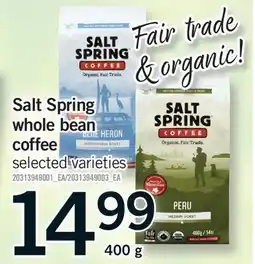 Fortinos SALT SPRING WHOLE BEAN COFFEE offer