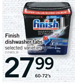 Fortinos FINISH DISHWASHER TABS, 60-72'S offer