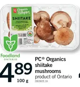 Fortinos PC ORGANICS SHIITAKE MUSHROOMS offer