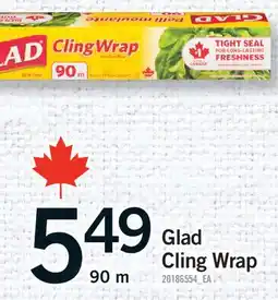 Fortinos GLAD CLING WRAP, 90 M offer