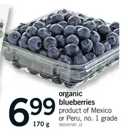 Fortinos ORGANIC BLUEBERRIES offer