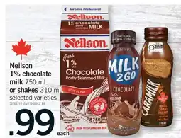 Fortinos NEILSON 1% CHOCOLATE MILK 750 ML OR SHAKES 310 ML offer