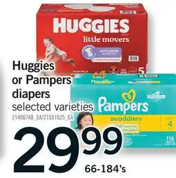 Fortinos HUGGIES OR PAMPERS DIAPERS, 66-184'S offer