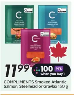 Sobeys COMPLIMENTS Smoked Atlantic Salmon, Steelhead or Gravlax offer