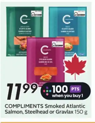 Sobeys COMPLIMENTS Smoked Atlantic Salmon, Steelhead or Gravlax offer