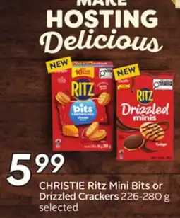Sobeys CHRISTIE Ritz Mini Bits or Drizzled Crackers offer