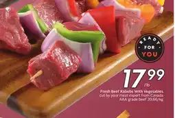 Sobeys Fresh Beef Kabobs With Vegetables offer