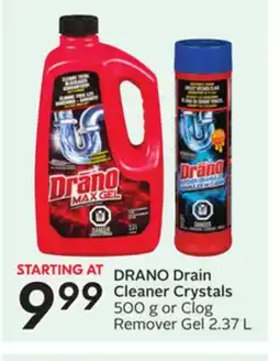 Sobeys DRANO Drain Cleaner Crystals offer