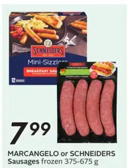 Sobeys MARCANGELO or SCHNEIDERS Sausages offer