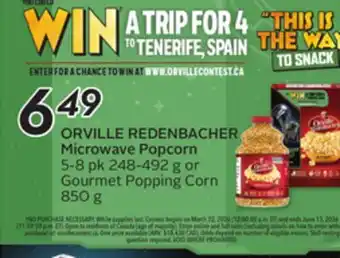 Sobeys ORVILLE REDENBACHER Microwave Popcorn offer