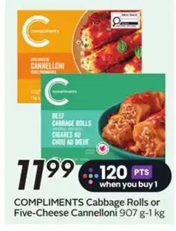 Sobeys COMPLIMENTS Cabbage Rolls or Five-Cheese Cannelloni offer