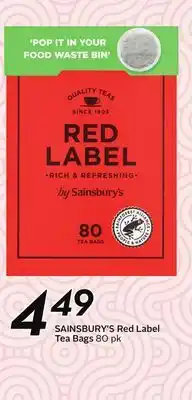Sobeys SAINSBURY'S Red Label Tea Bags offer