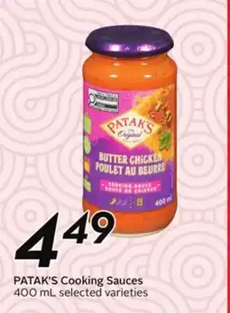 Sobeys PATAK'S Cooking Sauces offer
