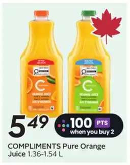 Sobeys COMPLIMENTS Pure Orange Juice offer