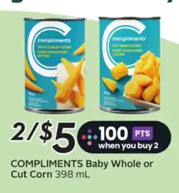 Sobeys COMPLIMENTS Baby Whole or Cut Corn offer