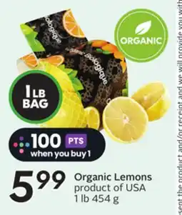 Sobeys Organic Lemons offer