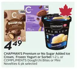 Sobeys CHAPMAN'S Premium or No Sugar Added Ice Cream, Frozen Yogurt or Sorbet offer