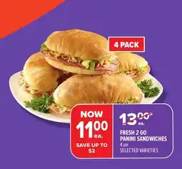 Metro FRESH 2 GO PANINI SANDWICHES offer