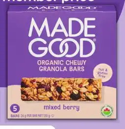 Metro MADE GOOD BARS offer