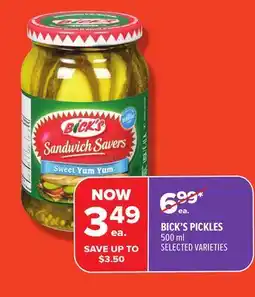 Metro BICK'S PICKLES offer