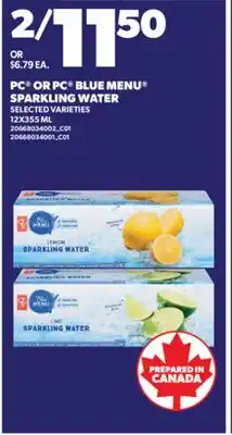 Valu-mart PC OR PC BLUE MENU SPARKLING WATER offer