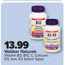 PharmaChoice Webber Naturals Vitamin B2, B12, C, Calcium, D3, Iron, K2 offer