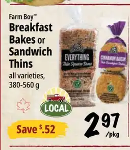 Farm Boy Farm Boy Breakfast Bakes or Sandwich Thins offer