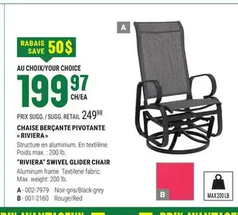 BMR CHAISE BERÇANTE PIVOTANTE RIVIERA offer