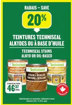 BMR 20% de rabais sur les teintures Techniseal alkydes ou à base d'huile offer