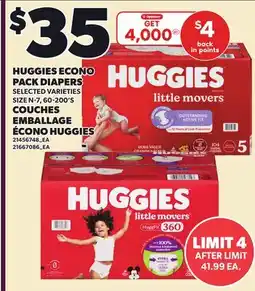 Independent Grocer HUGGIES ECONO PACK DIAPERS,60-200'S offer