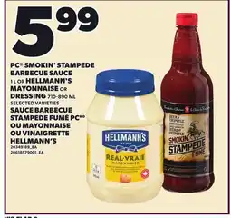 Independent Grocer PC SMOKIN' STAMPEDE BARBECUE SAUCE 1 L OR HELLMANN'S MAYONNAISE OR DRESSING offer