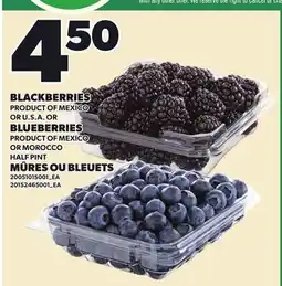 Independent Grocer BLACKBERRIES OR BLUEBERRIES, HALF PINT offer