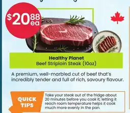 Healthy Planet Healthy Planet Beef Striploin Steak offer