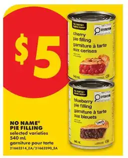 No Frills NO NAME PIE FILLING offer