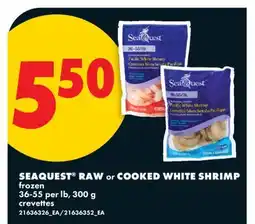 No Frills SEAQUEST RAW or COOKED WHITE SHRIMP offer