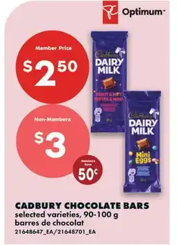 No Frills CADBURY CHOCOLATE BARS offer