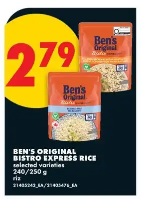 No Frills BEN'S ORIGINAL BISTRO EXPRESS RICE, 240/250 g offer