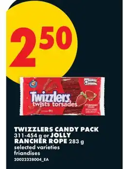 No Frills TWIZZLERS CANDY PACK 311-454 G OR JOLLY RANCHER ROPE 283 G offer