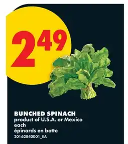 No Frills BUNCHED SPINACH offer