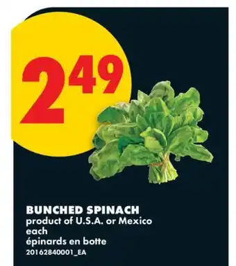 No Frills BUNCHED SPINACH offer